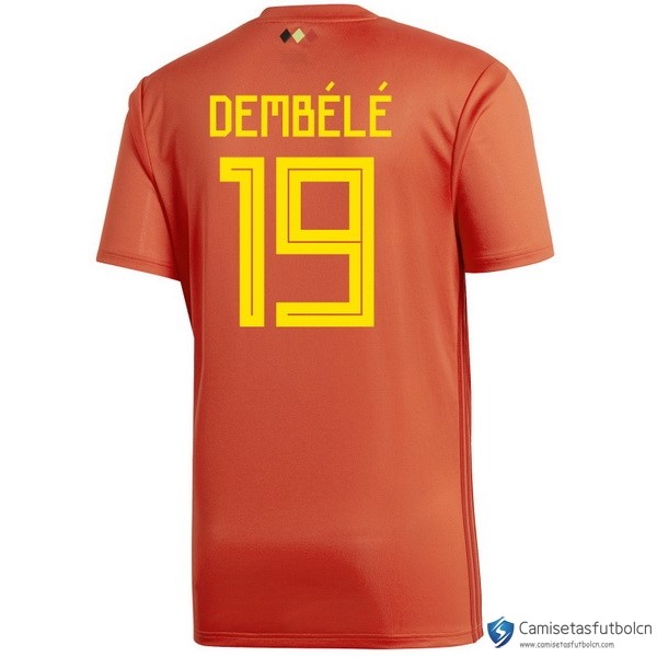 Camiseta Seleccion Belgica Primera equipo Dembélé 2018 Rojo